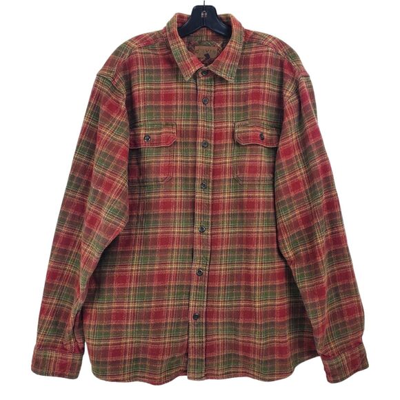 Orvis Other - ORVIS Shirt Adult XXL Brown Tartan Plaid Flannel Casual Heavy Button Up Outdoor